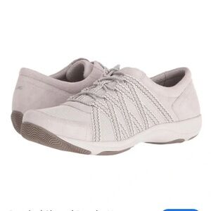 Dansko Honor ivory suede and mesh sneakers with elasticized band closure